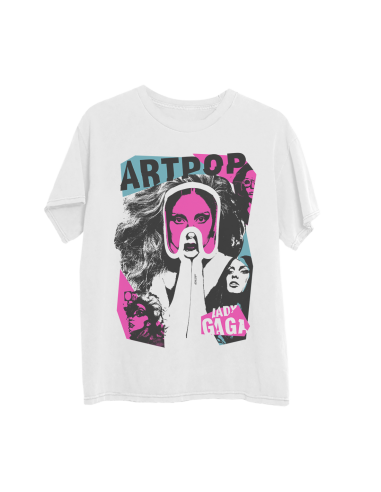 Lady Gaga - Artpop Collage White T-Shirt d'Europe débarque