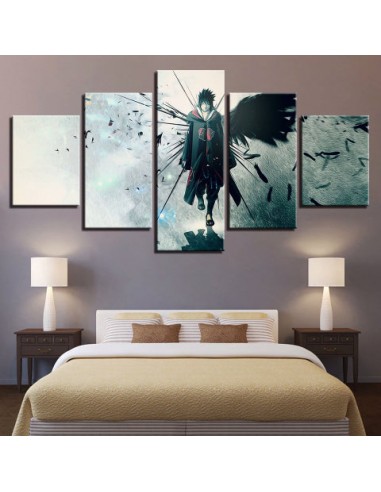 Tableau Sasuke Uchiha Deco Toile Cadre Mural Manga Naruto destockage