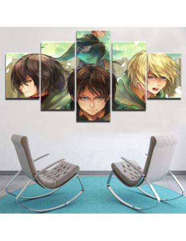 Tableau Eren x Mikasa x Armin Cadre Toile Jusqu'à 80% De Réduction