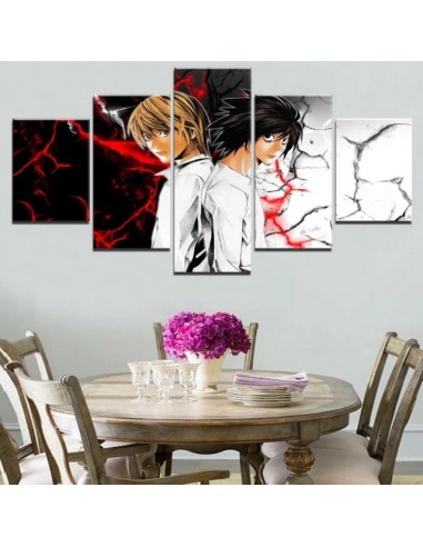 Tableau Death Note Light & L Cadre Toile Faites des économies