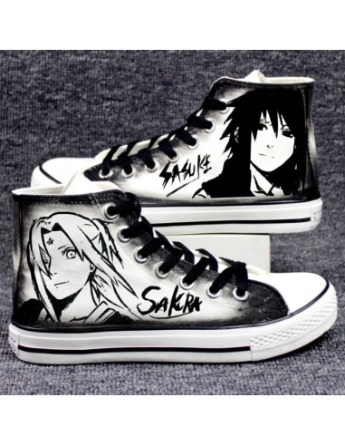 Chaussures Sakura & Sasuke Converse Fermées Naruto Baskets Sneakers Homme Femme Adulte le concept de la Pate a emporter 